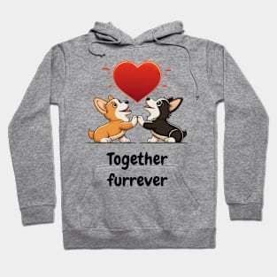 Together furrever - ♥ furry buddies cute heart valentine's day design Hoodie